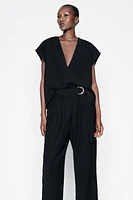 LONG BELTED JUMPSUIT