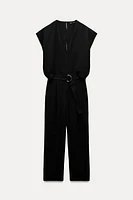 LONG BELTED JUMPSUIT