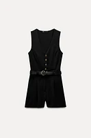 BELTED SHORT JUMPSUIT