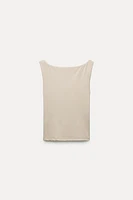 POLYAMIDE BOAT NECK TOP