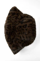 FAUX FUR ANIMAL PRINT BUCKET HAT