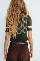 ARGYLE KNIT SWEATER VEST