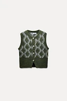 ARGYLE KNIT SWEATER VEST