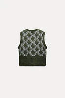 ARGYLE KNIT SWEATER VEST