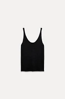 BASIC KNIT LINEN BLEND TANK TOP