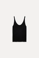 BASIC KNIT LINEN BLEND TANK TOP