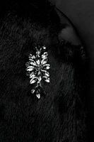 FAUX FUR JEWEL BEADING COAT