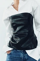 STRAPLESS LEATHER TOP