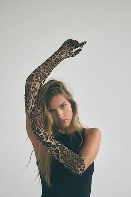 LONG ANIMAL PRINT GLOVES