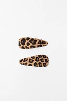 ANIMAL PRINT FURSKIN HAIR CLIPS