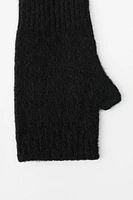 FINGERLESS RIBBED KNIT GLOVES