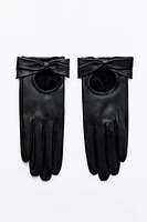 BOW LEATHER GLOVES