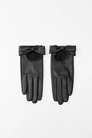 BOW LEATHER GLOVES