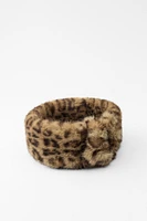 FAUX FUR ANIMAL PRINT HEADBAND