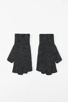 FINGERLESS WOOL BLEND KNIT GLOVES