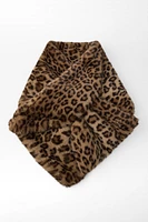 FAUX FUR ANIMAL PRINT SCARF