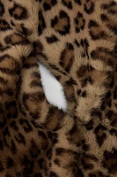 FAUX FUR ANIMAL PRINT SCARF