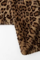 FAUX FUR ANIMAL PRINT SCARF