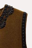 BEADED KNIT VEST