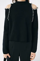 BALL TRIM KNIT SWEATER