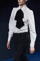 VELVET BOW SHIRT ZW COLLECTION