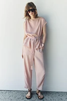 LINEN BLEND PAJAMA PANTS ZW COLLECTION