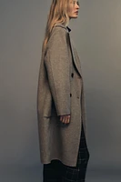 LONG WOOL BLEND DOUBLE BREASTED COAT