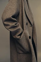 LONG WOOL BLEND DOUBLE BREASTED COAT