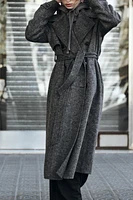 DOUBLE BREASTED WOOL BLEND COAT