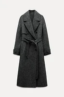 DOUBLE BREASTED WOOL BLEND COAT