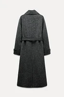 DOUBLE BREASTED WOOL BLEND COAT