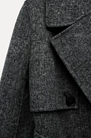 DOUBLE BREASTED WOOL BLEND COAT