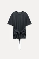 KNOTTED COTTON T-SHIRT