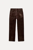 ZW COLLECTION HIGH WAIST CROPPED BOOTCUT FLOCKED JEANS