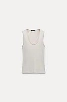 SLEEVELESS RIBBED T-SHIRT