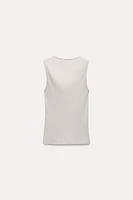 SLEEVELESS RIBBED T-SHIRT