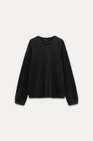 WASHED EFFECT LONG SLEEVE T-SHIRT