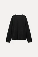 WASHED EFFECT LONG SLEEVE T-SHIRT