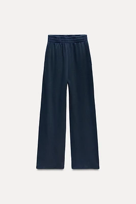 WASHED INTERLOCK PANTS