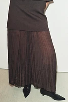 MIXED PLEATED KNIT SKIRT