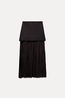 MIXED PLEATED KNIT SKIRT