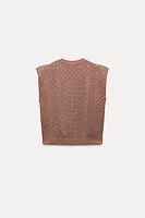 BEADED KNIT SWEATER VEST