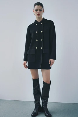 100% WOOL KNIT COAT