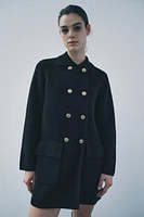 100% WOOL KNIT COAT