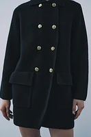 100% WOOL KNIT COAT