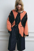 KNIT JACQUARD CARDIGAN