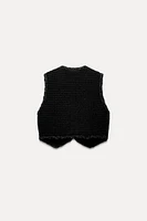 METALLIC THREAD KNIT VEST TOP