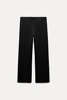 STRAIGHT LEG KNIT PANTS WITH SIDE BUTTONS