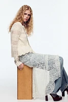 COMBINATION POINTELLE KNIT CARDIGAN