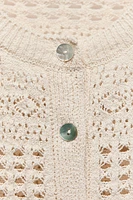 COMBINATION POINTELLE KNIT CARDIGAN